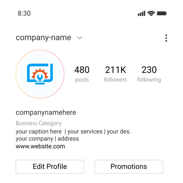 social profile preview for computer repair logo