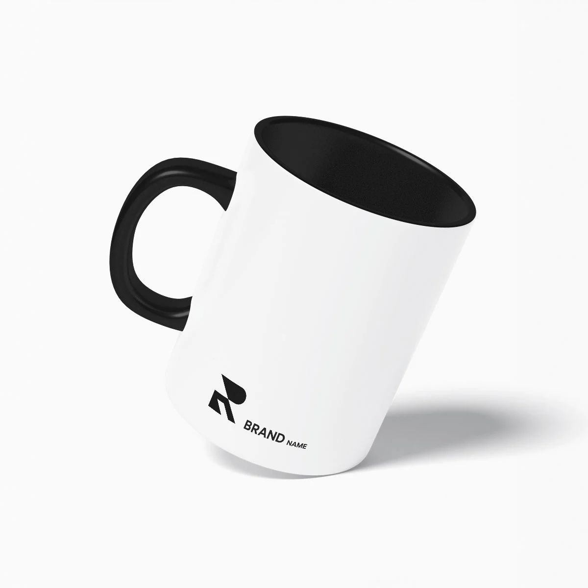 letter r logo design on ceramic mug