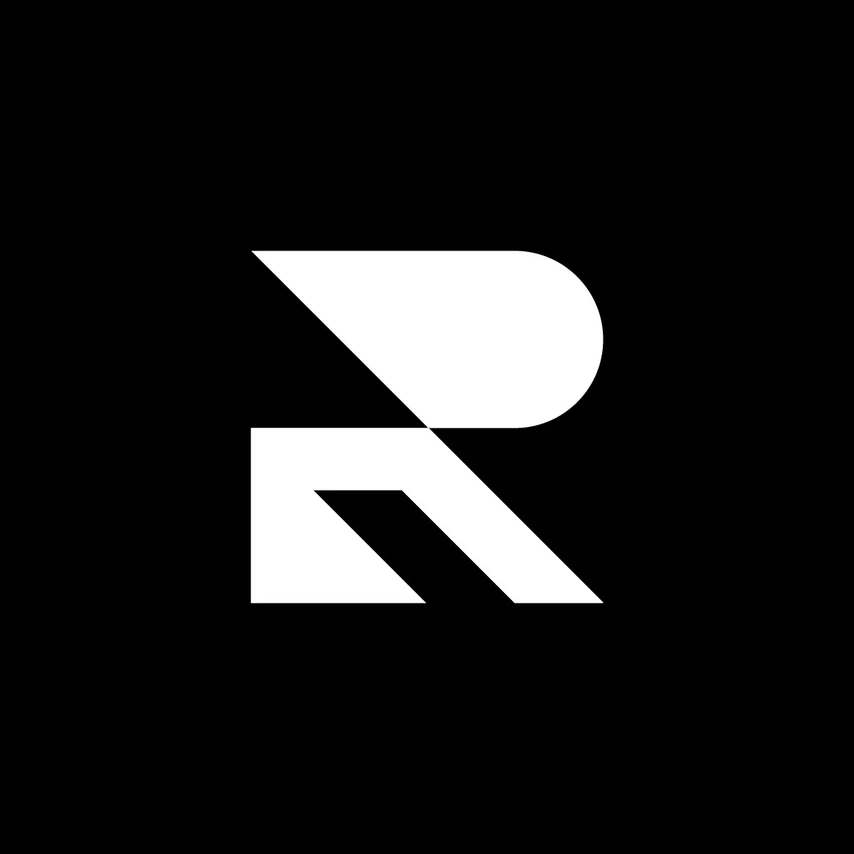 Modern monogram black R logo design