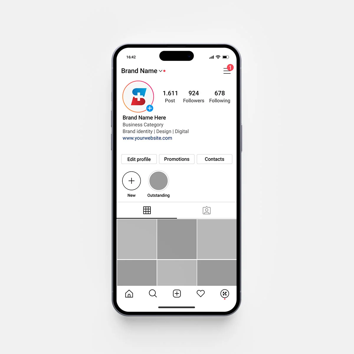 Clean medical logo used for clinic Instagram profile