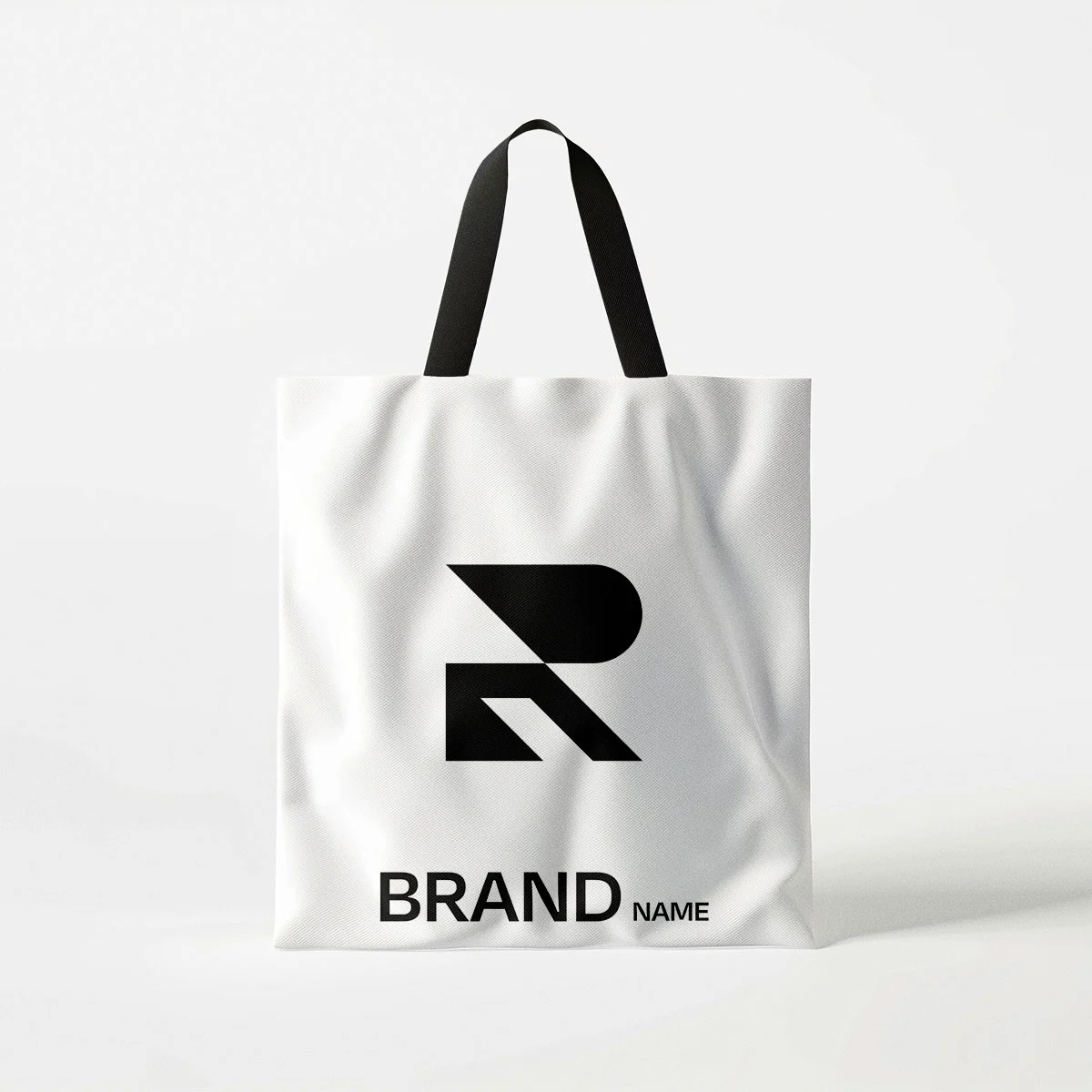 letter r logo design printed on shopping bag