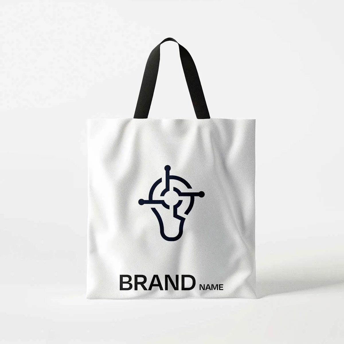 Tote bag with creative logo light bulb design for tech company