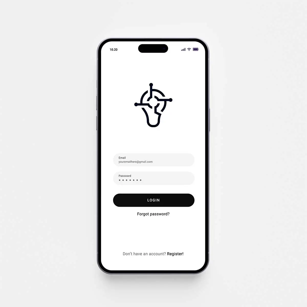 Electric light bulb logo app icon for tech and SaaS mobile application