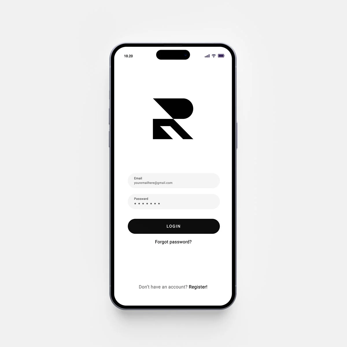 r letter logo as Instagram profile picture