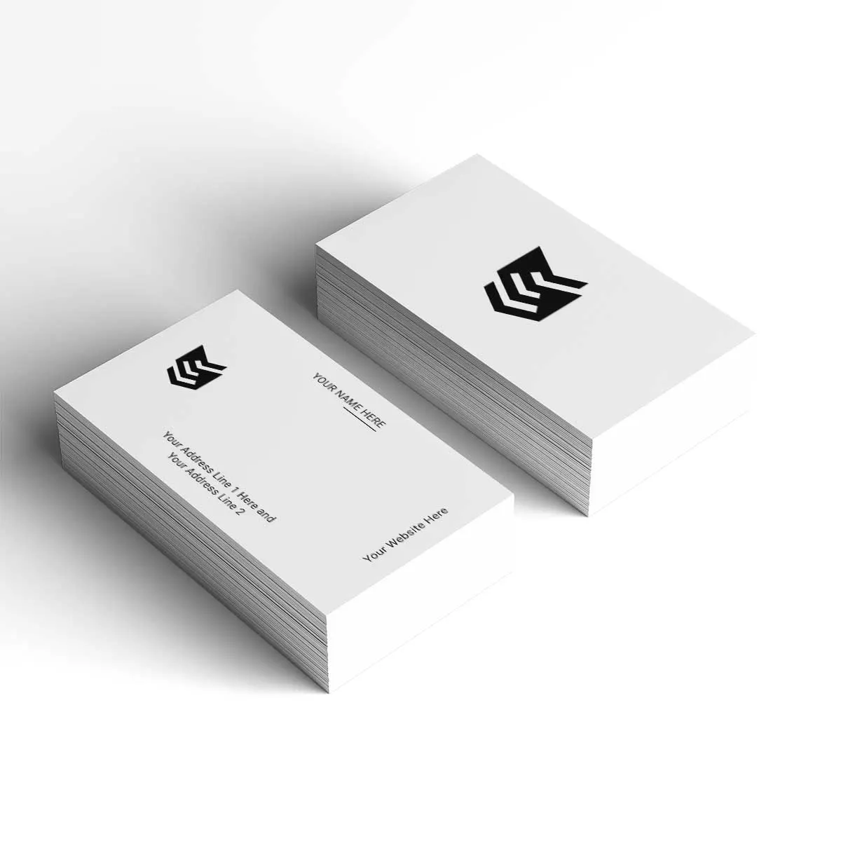 Modern m shield logo on professional business card for security company