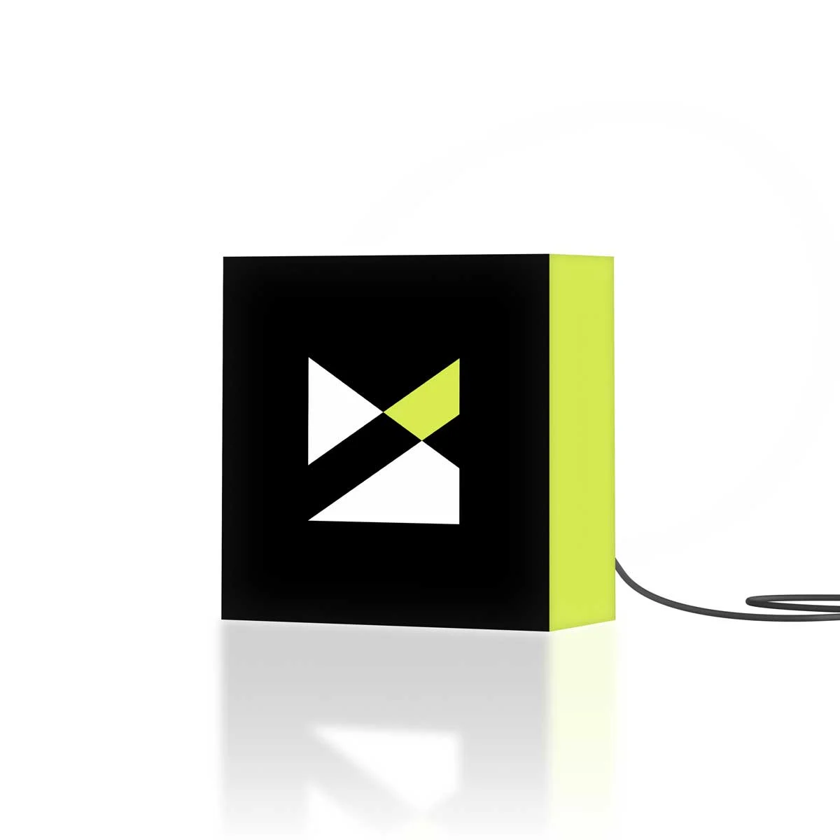 Minimal m geometric logo light box sign for consulting firm logo identity